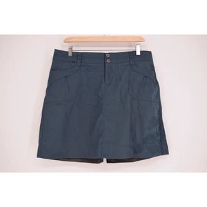 REI hiking cargo embroidered floral skirt teal blue size 12 women's